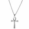 Fort Tempus Collier à pendentif Ankh en acier argenté -Colliers Soldes 6 1 copy 20 1