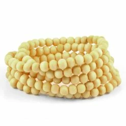 Collin Rowe Collier de perles en bois crème -Colliers Soldes 6 2 3 6