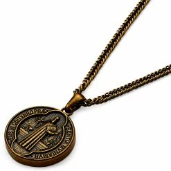 Lucleon Sanctus | Collier doré vintage avec médaille de Saint-Benoît -Colliers Soldes 6 2 3df6b133f15485240cccca56afd8ed23