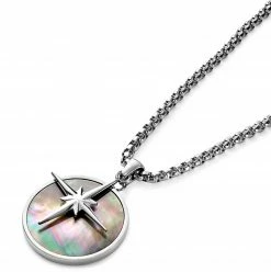 Arkai Atlas | Collier argenté à pendentif étoile polaire et pendentif en nacre - série limitée -Colliers Soldes 6 2atlasnek