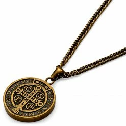 Lucleon Sanctus | Collier doré vintage avec médaille de Saint-Benoît -Colliers Soldes 6 3 f5fc1f595b7c1c7eec0f554bf8aa174d