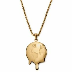 Otsu Fahrenheit | Collier à pendentif en métal doré La terre