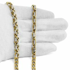 Fort Tempus Chaîne à mailles de couleur argent et or -Colliers Soldes 7 3 3 207