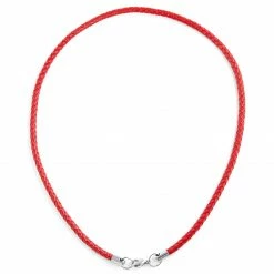 Collin Rowe Collier en cuir rouge tressé 5mm -Colliers Soldes 7 276