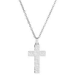 Fort Tempus Collier à pendentif croix et motif pavé