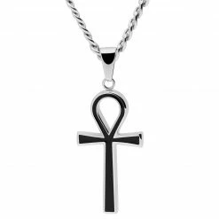 Lucleon Collier argenté avec pendentif Ankh