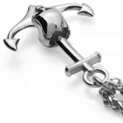 Lucleon Collier Tadd en acier avec ancre et tête de mort -Colliers Soldes 8 2sidro