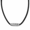 Fort Tempus Collier en cuir noir et rune cylindrique 1 Fort Tempus Collier en cuir noir et rune cylindrique -Colliers Soldes 8 5 61