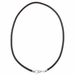 Collin Rowe Collier en cuir marron tressé 3mm -Colliers Soldes 8 11 1 153 2 21 1 89