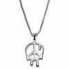 Otsu Fahrenheit | Collier à pendentif en métal argenté Peace & Love