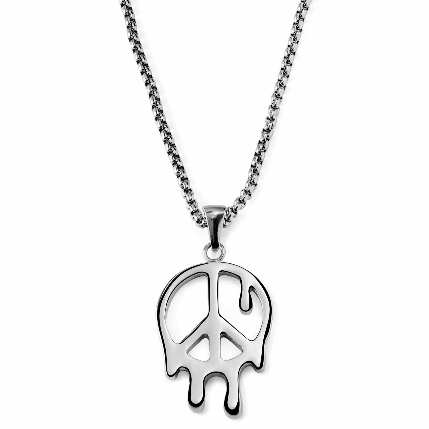 Otsu Fahrenheit | Collier à pendentif en métal argenté Peace & Love 3 Otsu Fahrenheit | Collier à pendentif en métal argenté Peace & Love
