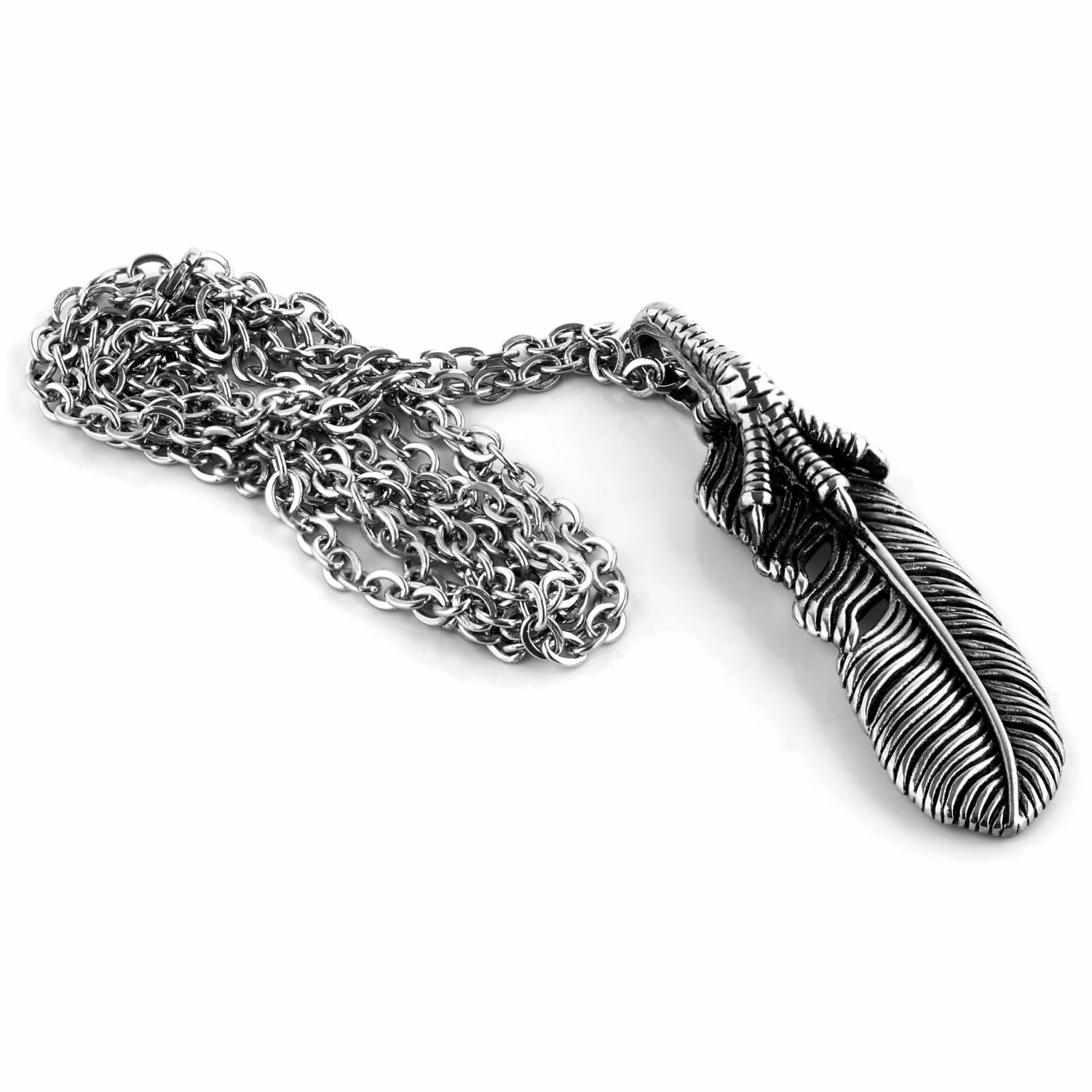 Fort Tempus Collier à griffes et plumes argentées 4 Fort Tempus Collier à griffes et plumes argentées – Image 2