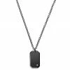 Lucleon Collier à pendentif noir ID et zircone -Colliers Soldes acvukj