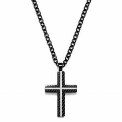Lucleon Pendentif croix noir et blanc