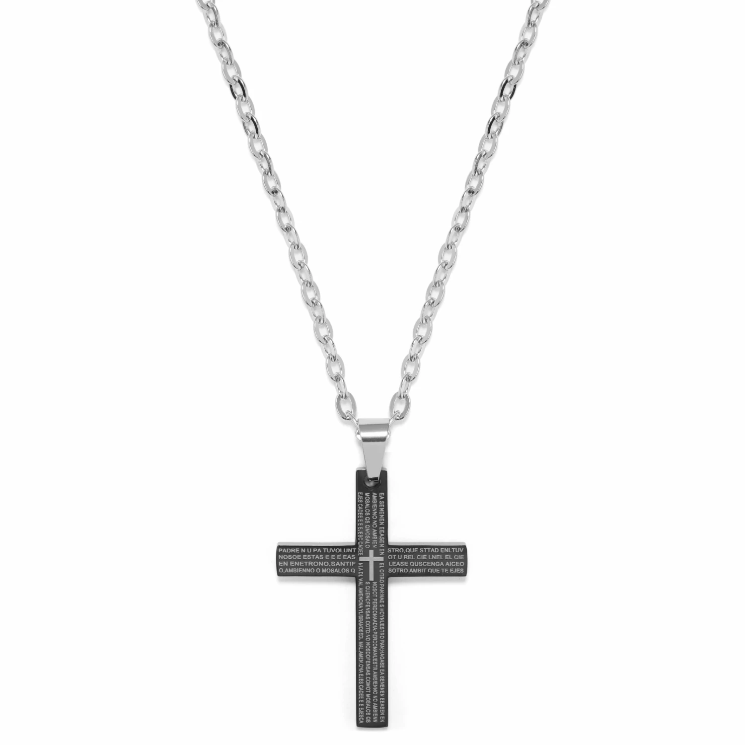 Fort Tempus Petite croix noire avec chaine en acier inoxydable 4 Fort Tempus Petite croix noire avec chaine en acier inoxydable – Image 2