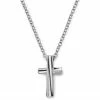 Lucleon Collier à croix chrétienne en acier au profil incurvé 2 Lucleon Collier à croix chrétienne en acier au profil incurvé -Colliers Soldes aytfvgkykuh