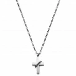Lucleon Collier court en argent avec croix 10 Lucleon Collier court en argent avec croix -Colliers Soldes bgkjy