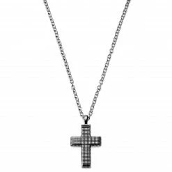 Lucleon Collier et croix argenté à motif géométrique -Colliers Soldes bhgvhv j