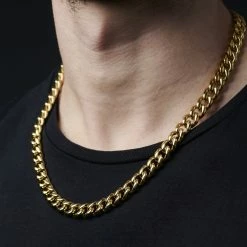 Lucleon Chaîne dorée à mailles de 10 mm -Colliers Soldes jwm megashoot 1 15165