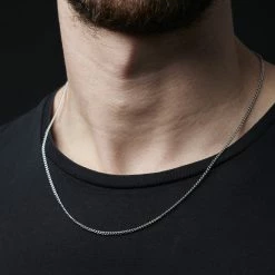 Lucleon Chaîne argentée à mailles de 2 mm -Colliers Soldes jwm megashoot 2 15170 7