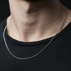 Lucleon Chaîne argentée à mailles de 2 mm -Colliers Soldes jwm megashoot 2 15170 cu 7