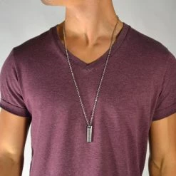 Fort Tempus Pendentif lettres et crucifix -Colliers Soldes kors skrift sta lhalsk de