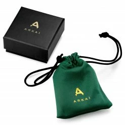 Arkai Set de 2 colliers superposés : chaîne dorée Rico et collier à pendentif obsidienne acajou Orisun -Colliers Soldes kutijica1 13