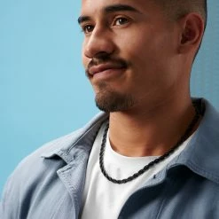 Lucleon Chaîne à maille cordée en acier bronze gunmétal Amager Collin - 6 mm -Colliers Soldes rst acpa collectionpage black 23069 bjarkejohansen 3 1