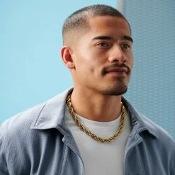 Lucleon Chaîne à maille cordée en acier doréAmager Collin - 10 mm 11 Lucleon Chaîne à maille cordée en acier doréAmager Collin - 10 mm -Colliers Soldes rst acpa collectionpage gold 23065 bjarkejohansen 2