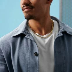 Lucleon Chaîne Figaro en acier doré Curtis Amager -Colliers Soldes rst acpa collectionpage gold 23071 black 23072 silver 23070 bjarkejohansen 3 1