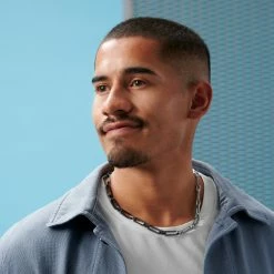 Lucleon Collier chaîne bicolore en métal argenté et bronze Connor Amager -Colliers Soldes rst acpa collectionpage silverblack 23053 bjarkejohansen 2