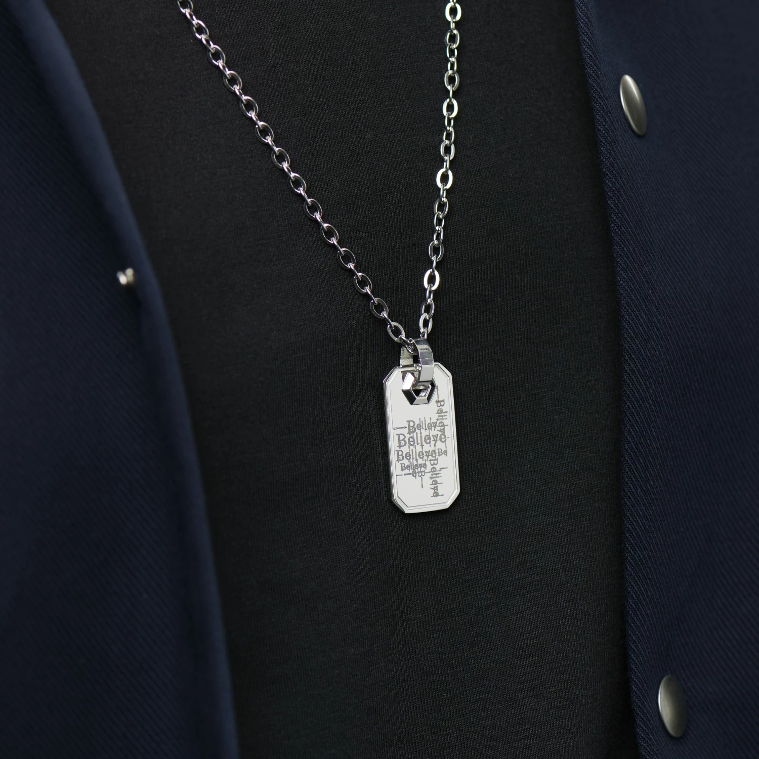 Lucleon Collier argenté "Believe" 5 Lucleon Collier argenté "Believe" – Image 3