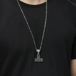 Fort Tempus Collier en acier avec marteau de Thor -Colliers Soldes rst megashoot n 19 4685