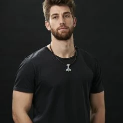 Fort Tempus Collier en cuir marron et pendentif Viking double face -Colliers Soldes rst megashoot n 23 14351