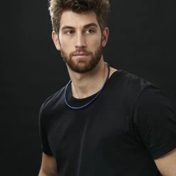 Collin Rowe Collier en cuir bleu électrique tressé 5mm -Colliers Soldes rst megashoot n 35 12113