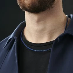 Collin Rowe Collier en cuir bleu tissé 3mm -Colliers Soldes rst megashoot n 46 12082 1