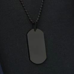 Lucleon Collier à plaque d'identité noire -Colliers Soldes rst megashoot n 6 19805best