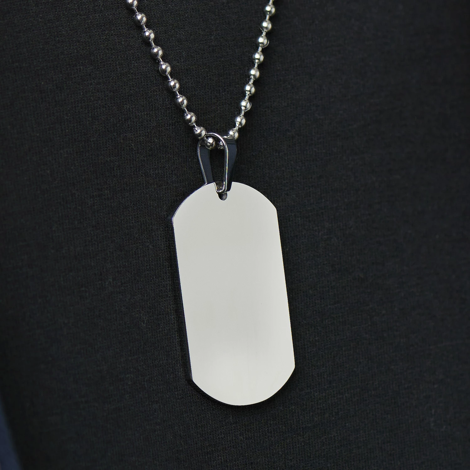 Lucleon Collier avec plaque d'identité argentée 7 Lucleon Collier avec plaque d'identité argentée – Image 5