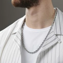 Fort Tempus Chaîne argentée torsadée -Colliers Soldes rst megashoot n 60 3860