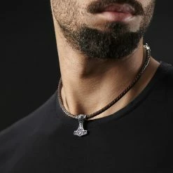 Fort Tempus Collier en cuir marron et pendentif celtique double face -Colliers Soldes rst megashoot neck 14367 2