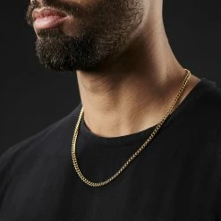 Lucleon Chaîne dorée à mailles de 4 mm -Colliers Soldes rst megashoot neck 15153 2