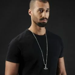 Fort Tempus Collier en acier avec marteau de Thor argenté -Colliers Soldes rst megashoot neck 4685 1