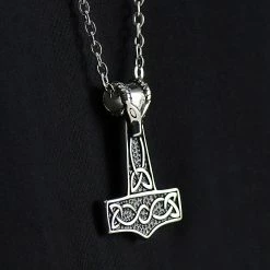 Fort Tempus Collier en acier avec marteau de Thor argenté -Colliers Soldes rst megashoot neck 4685 2mb1