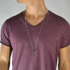 Fort Tempus Collier à pendentif dague argentée -Colliers Soldes s lv dolk sta lhalsk de