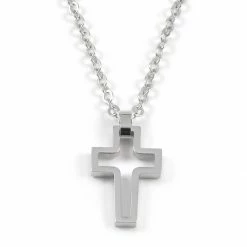 Lucleon Collier unique en métal à pendentif croix