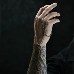 Lucleon Chaîne argentée à mailles de 4 mm -Colliers Soldes ste holn 15174 2 12