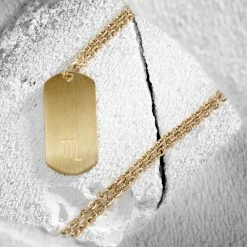 Lucleon Collier zodiaque en acier doré - Le Scorpion -Colliers Soldes ste ig nl 4 21961bm