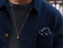 Lucleon Collier argenté en acier à pendentif crâne -Colliers Soldes steel skull necklace2