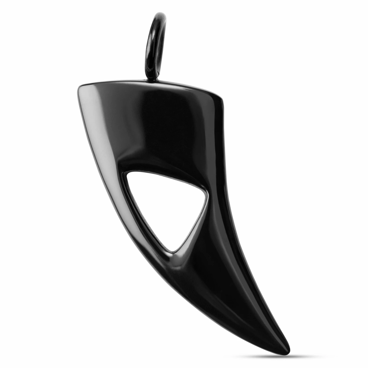 Lucleon Pendentif dent de requin en acier inoxydable noir 3 Lucleon Pendentif dent de requin en acier inoxydable noir